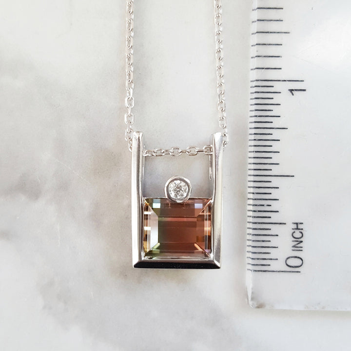 "New Horizons" 14K White Gold California Tourmaline Pendant