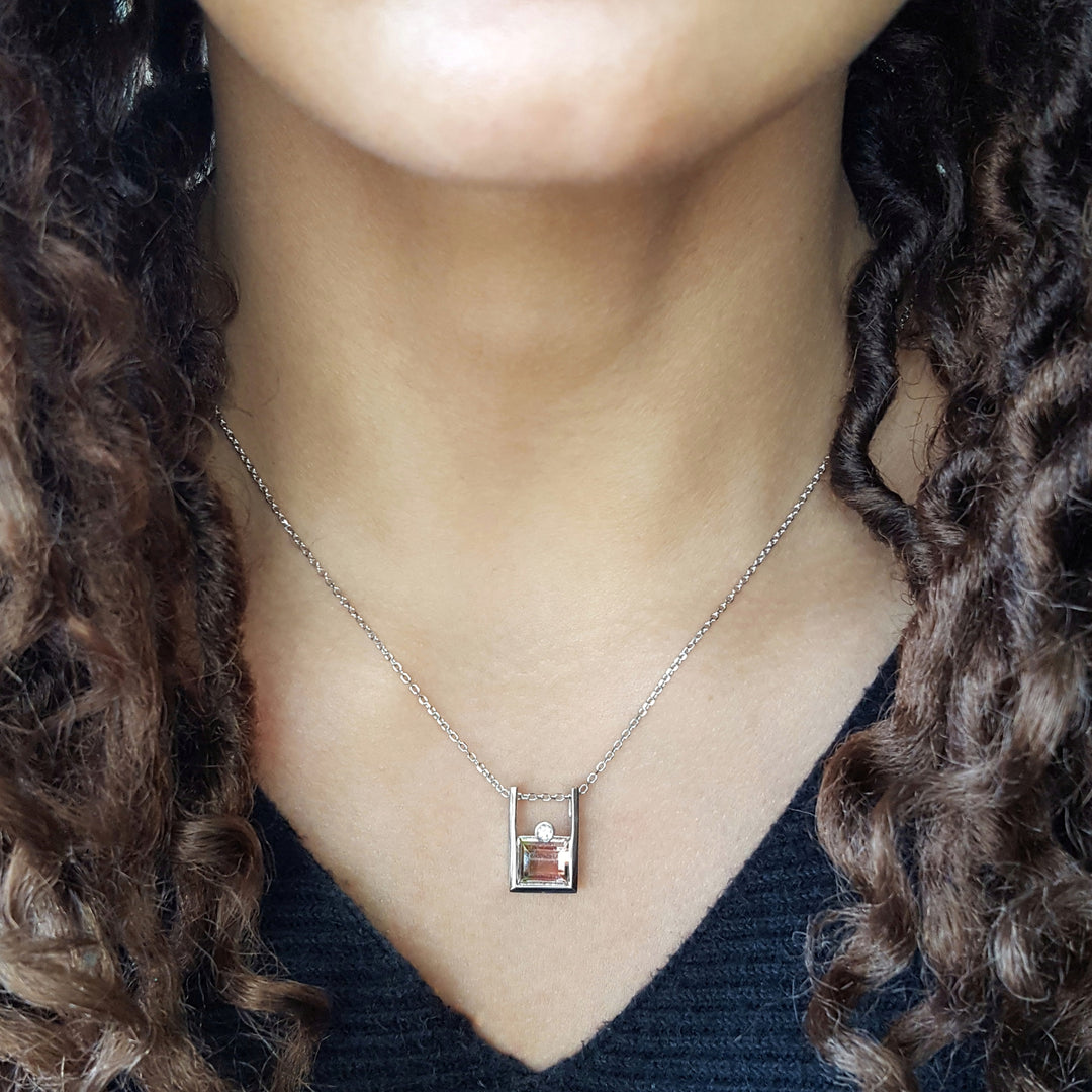 "New Horizons" 14K White Gold California Tourmaline Pendant