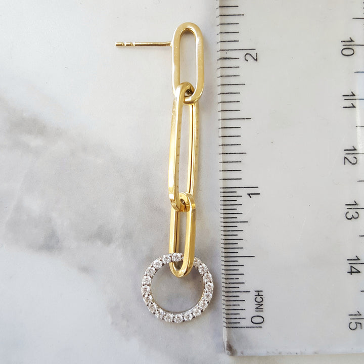 Modern Link Diamond Earrings