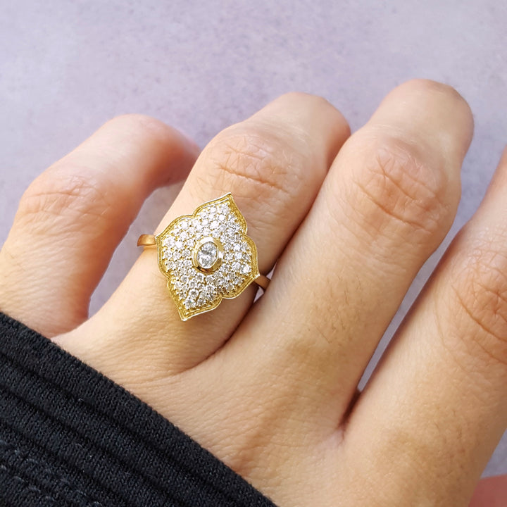 The Modern Leaf Diamond Ring