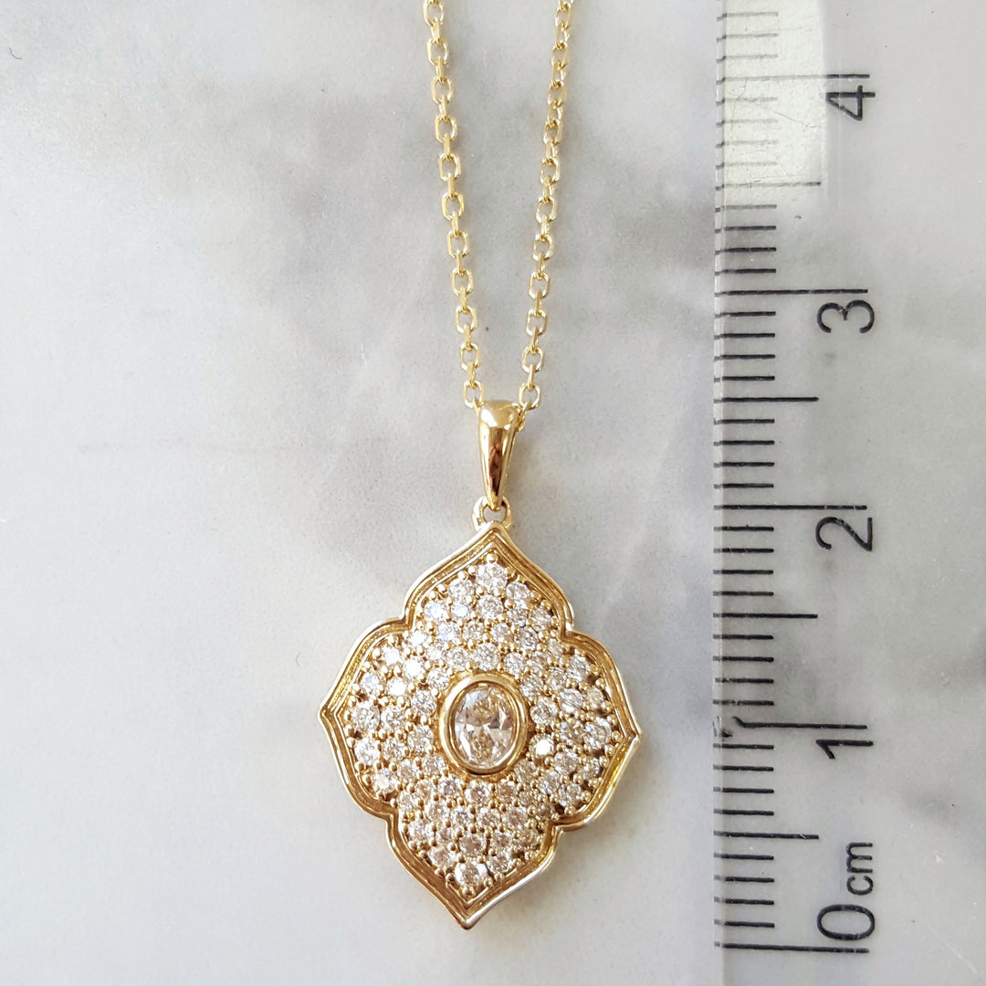 The Modern Leaf Diamond Pendant