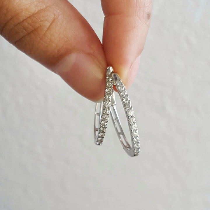 Classic Diamond Hoop Earrings