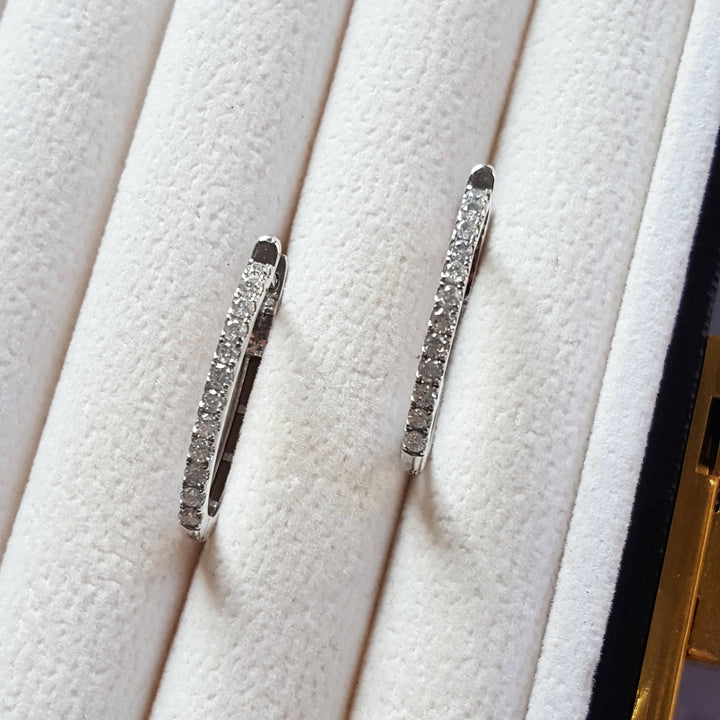 Classic Diamond Hoop Earrings