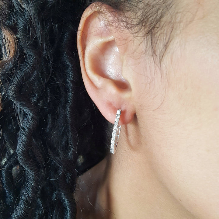 Classic Diamond Hoop Earrings