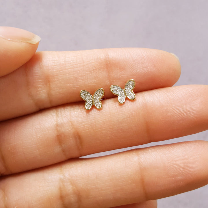 Pave Butterfly Studs