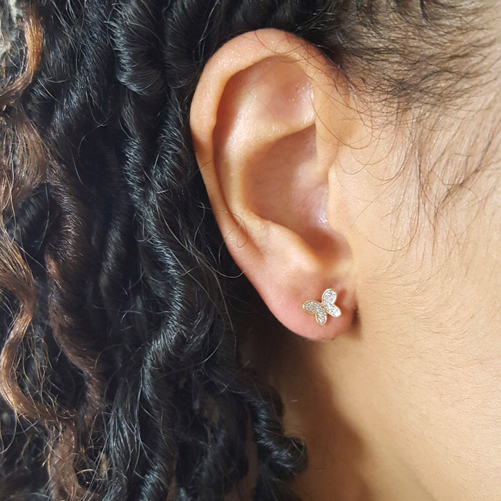 Pave Butterfly Studs