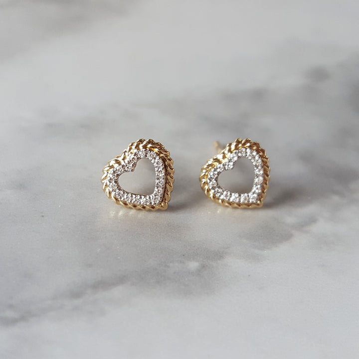 Better Together Diamond Heart Studs