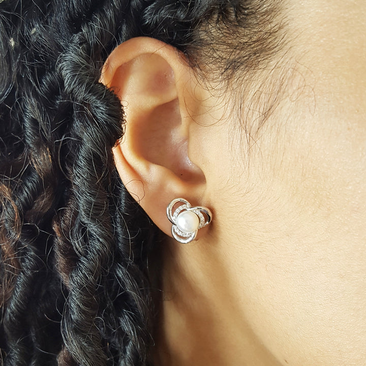 Trinity Pearl and Crystal Studs
