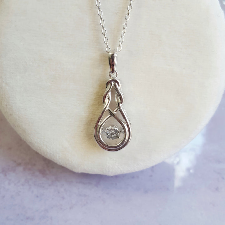 Dancing Diamond Swoop Necklace