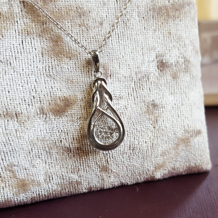 Dancing Diamond Swoop Necklace