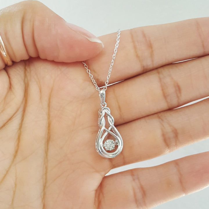 Dancing Diamond Swoop Necklace