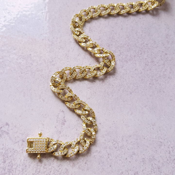 Pave Set Diamond Curb Bracelet