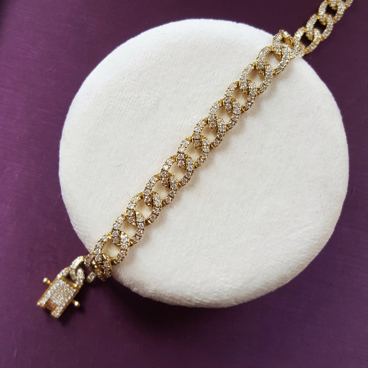Pave Set Diamond Curb Bracelet