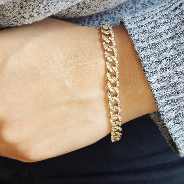 Pave Set Diamond Curb Bracelet