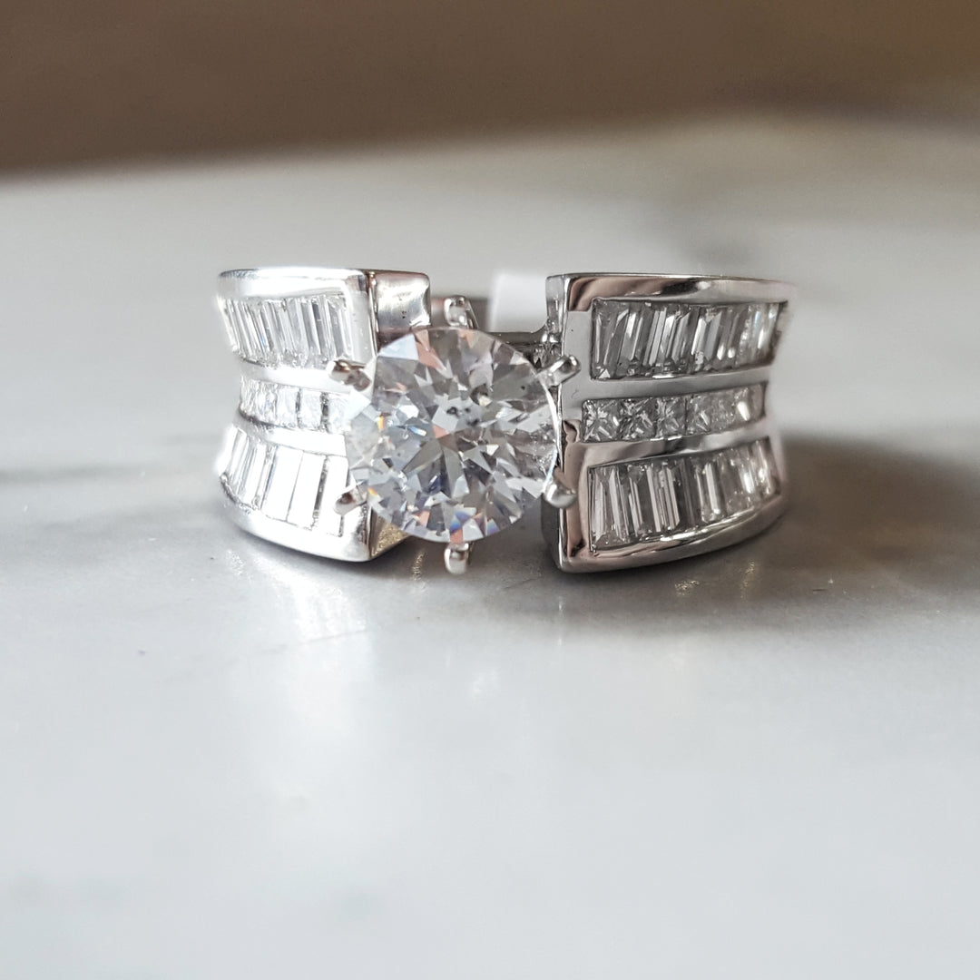 Wide Band Engagement Ring