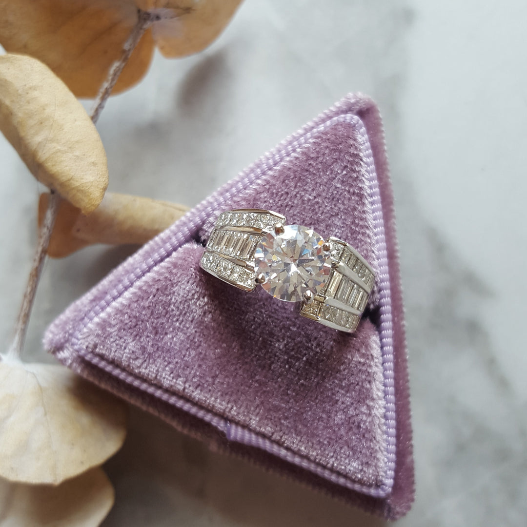 Wide Band Modern Engagement Ring