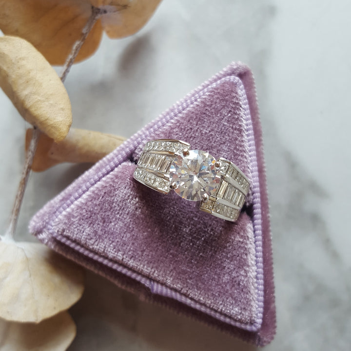 Wide Band Modern Engagement Ring