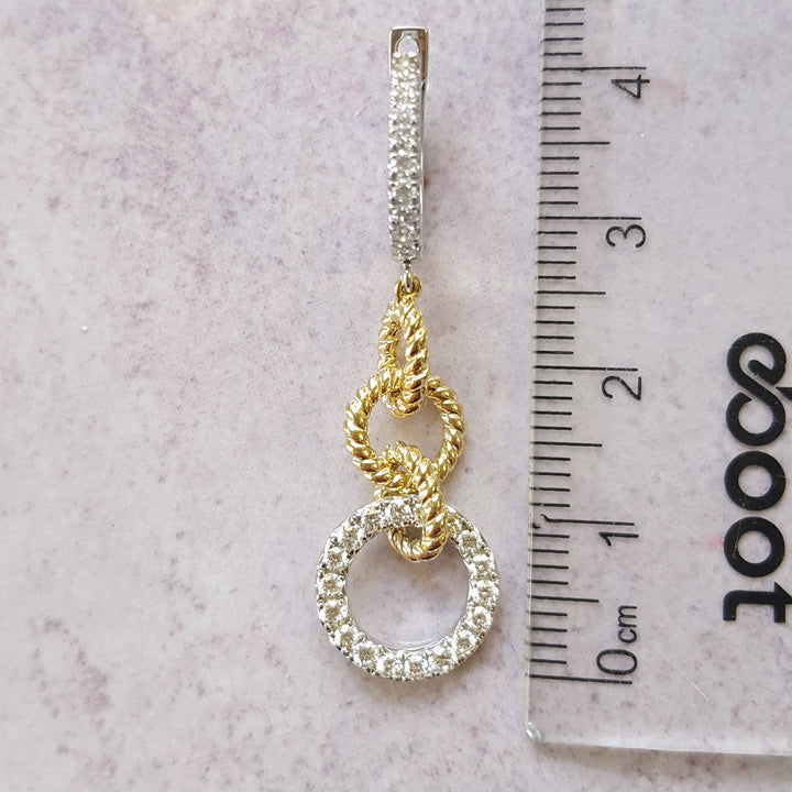 Two Tone Dangle Loop Earrings