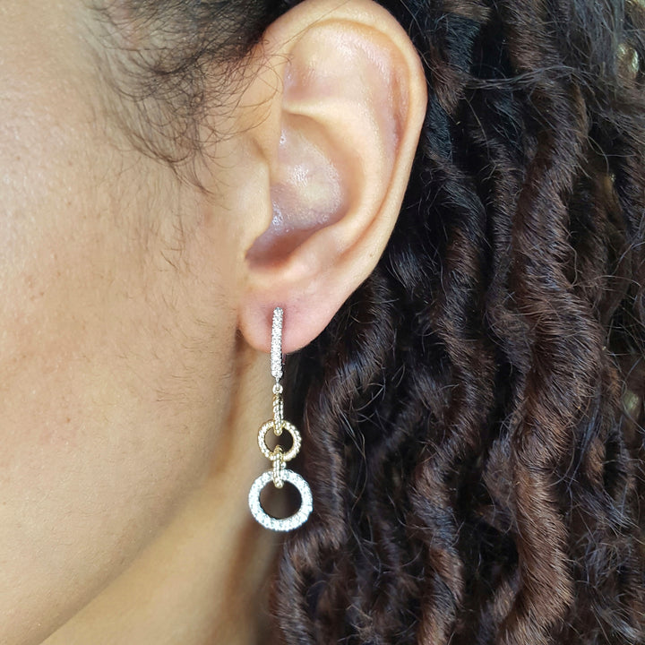 Two Tone Dangle Loop Earrings