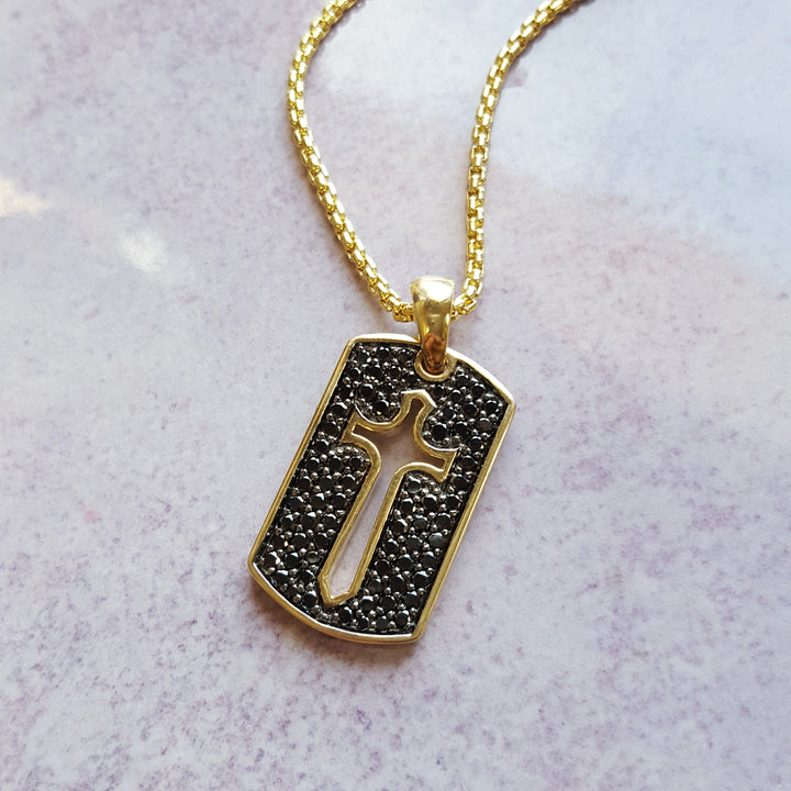 Black Diamond Dog Tag Pendant