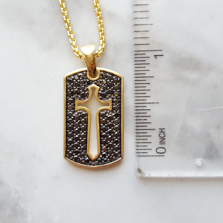 Black Diamond Dog Tag Pendant
