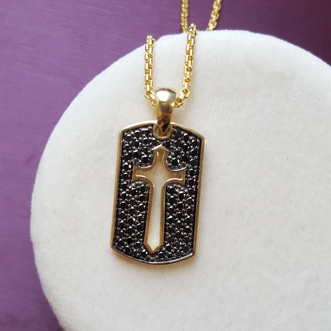 Black Diamond Dog Tag Pendant