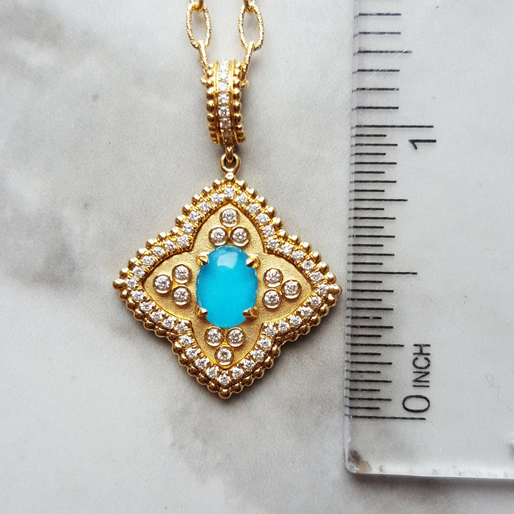 Turquoise Cabochon Vintage Pendant
