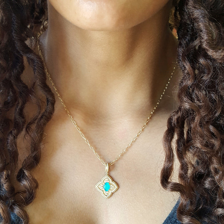 Turquoise Cabochon Vintage Pendant