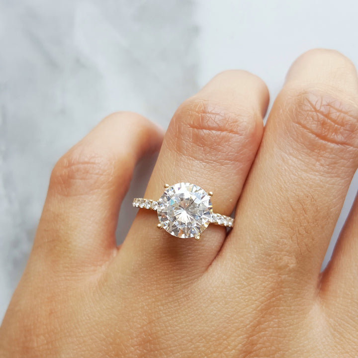 Hidden Halo Whisper Thin Engagement Ring Semi-Mount
