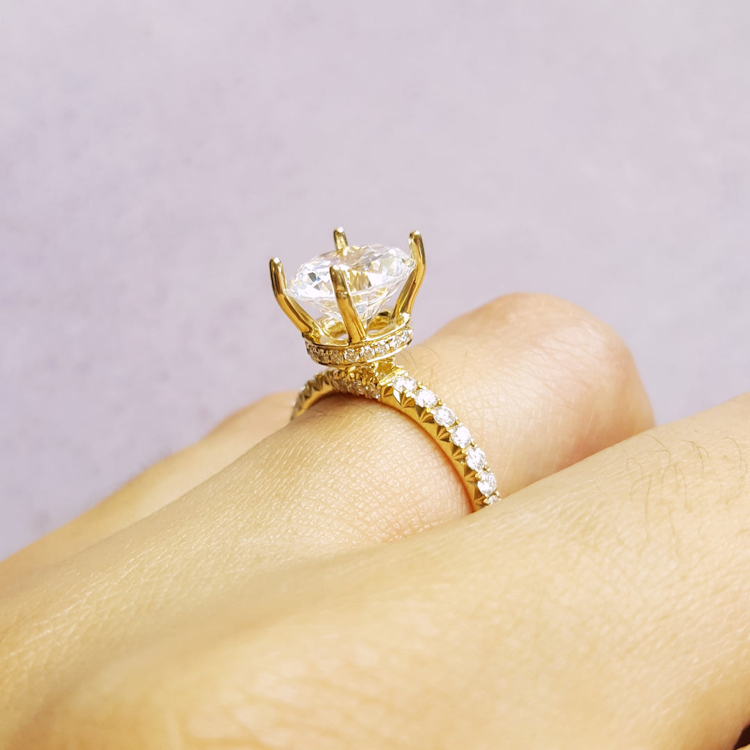 Hidden Halo Whisper Thin Engagement Ring Semi-Mount