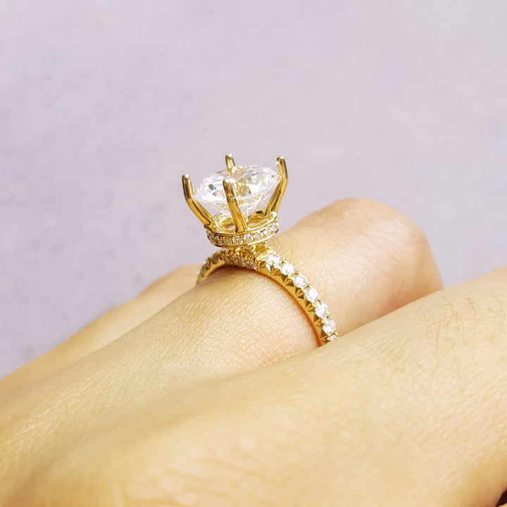 Hidden Halo Whisper Thin Engagement Ring Semi-Mount