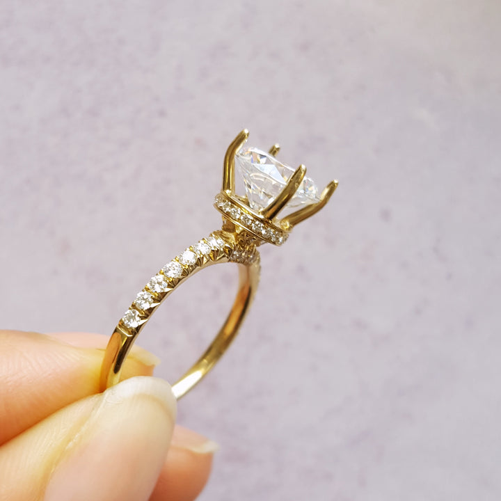 Hidden Halo Whisper Thin Engagement Ring Semi-Mount