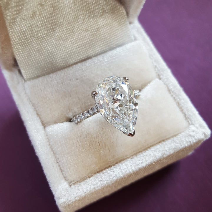 Platinum Pear-Shaped Diamond Engagement Ring