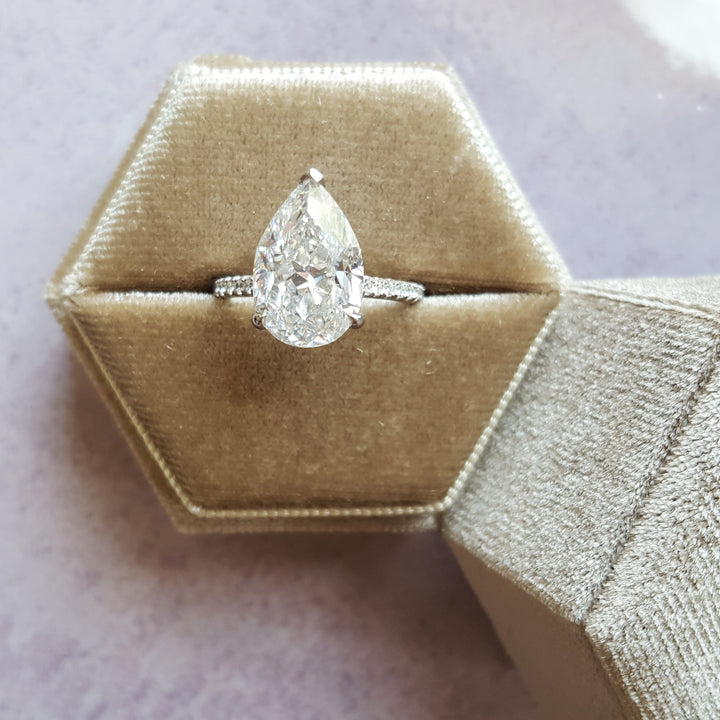 Platinum Pear-Shaped Diamond Engagement Ring