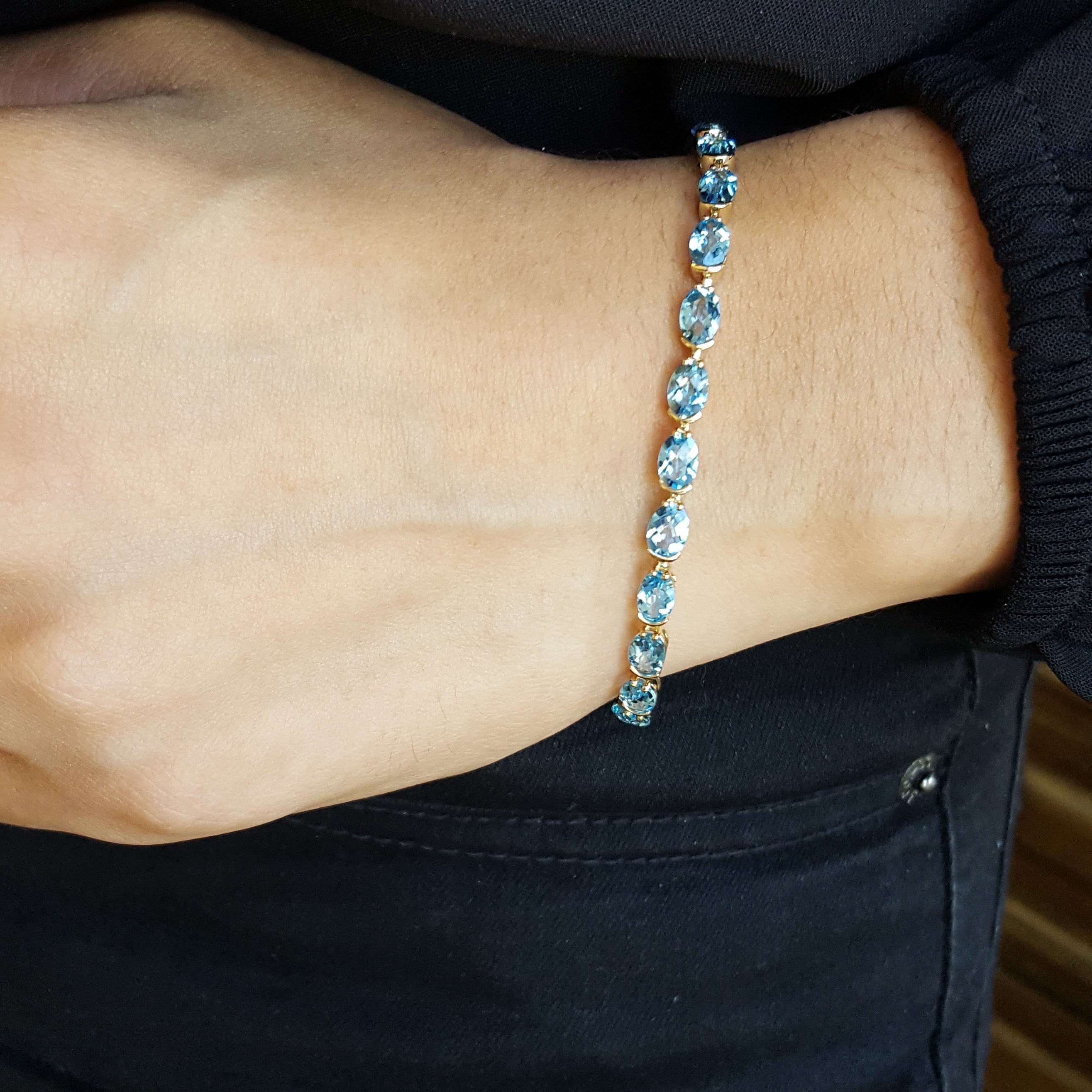Swiss Blue Topaz Bracelet – Sami Fine Jewelry