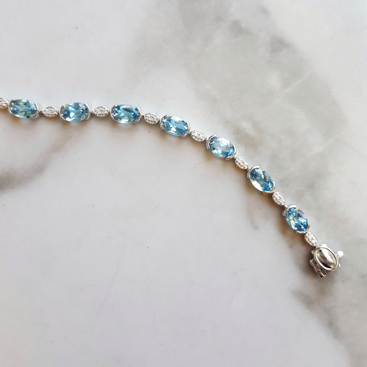 Blue Topaz Line Bracelet