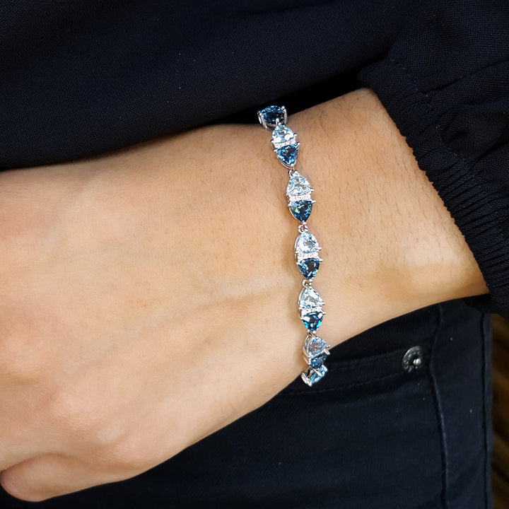 Alternating London and Sky Blue Topaz Bracelet