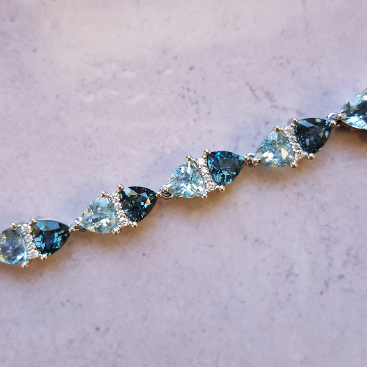 Alternating London and Sky Blue Topaz Bracelet