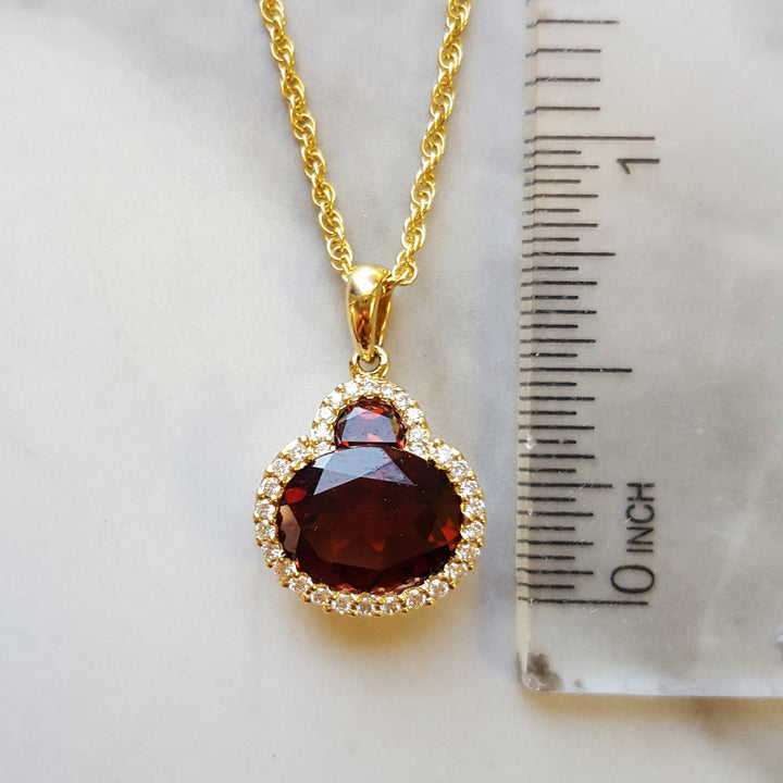 Garnet Halo Pendant