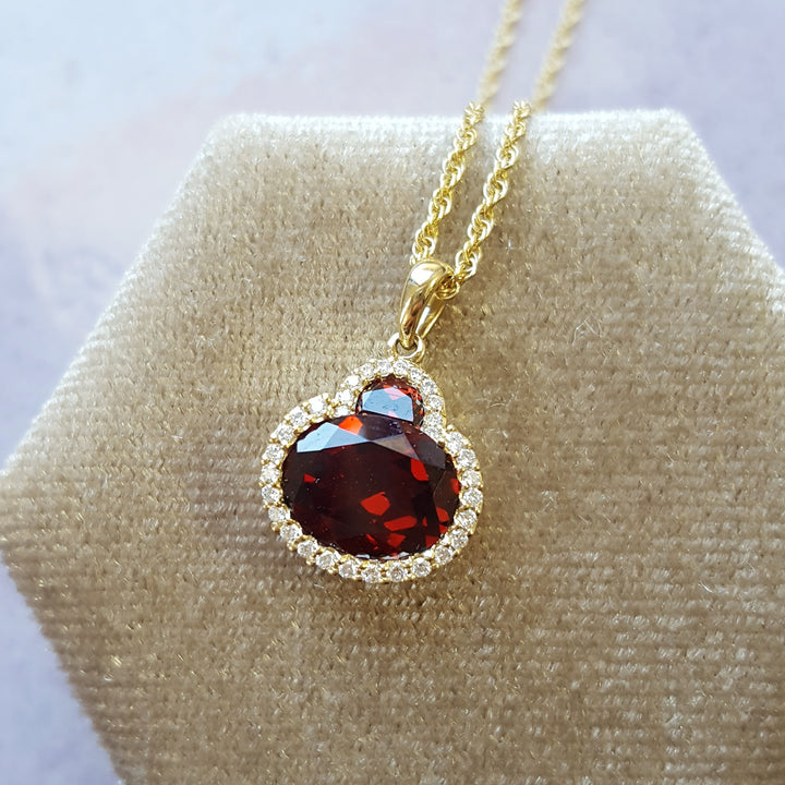 Garnet Halo Pendant