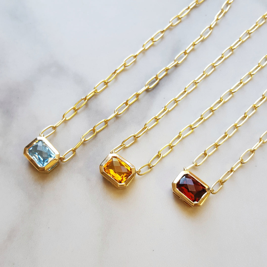 Gemdrop Petite Blue Topaz Necklace