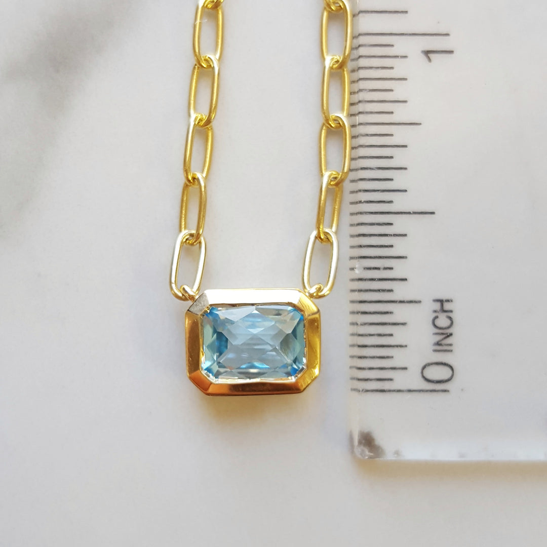 Gemdrop Petite Blue Topaz Necklace