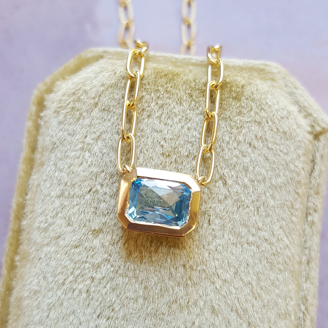 Gemdrop Petite Blue Topaz Necklace
