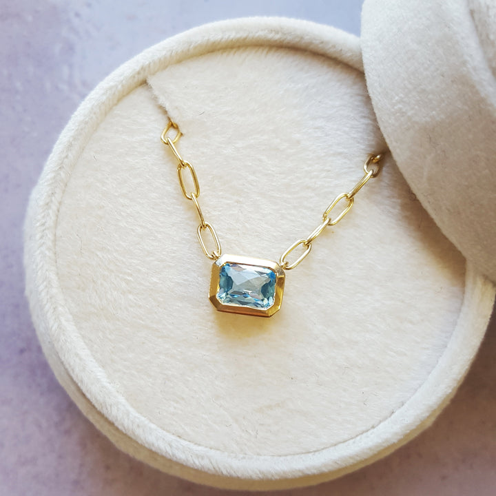 Gemdrop Petite Blue Topaz Necklace
