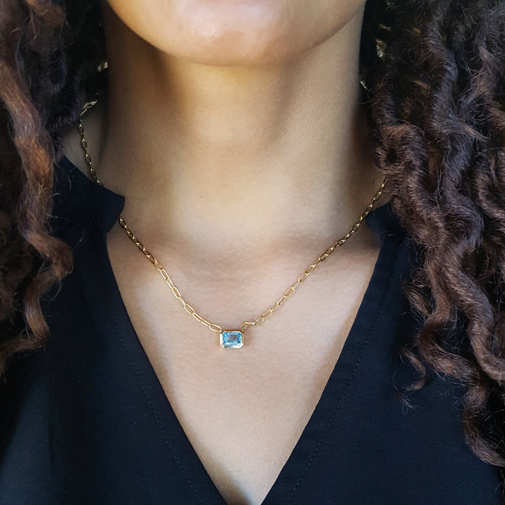 Gemdrop Petite Blue Topaz Necklace