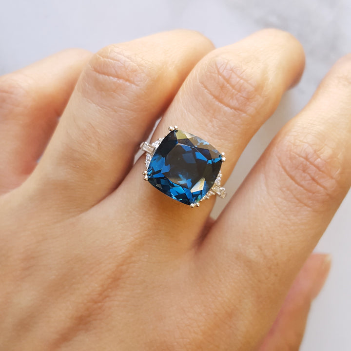 London Blue Topaz Statement Ring
