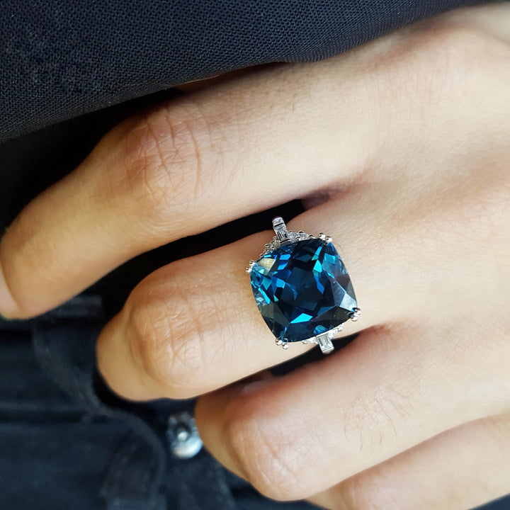 London Blue Topaz Statement Ring