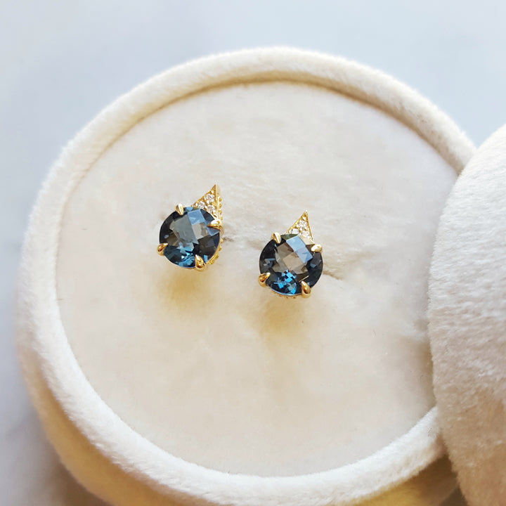 London Blue Topaz Stud Earrings