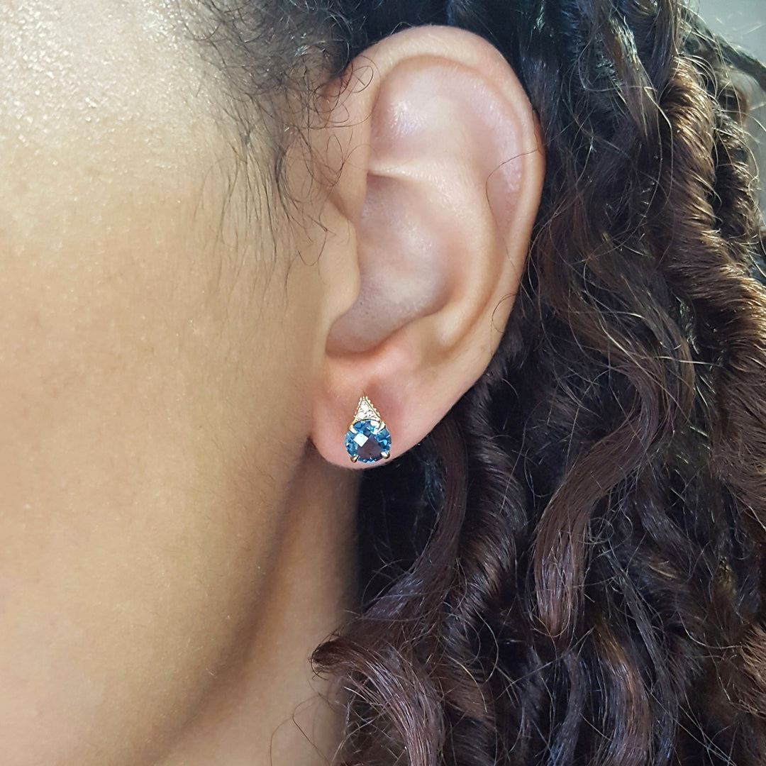 London Blue Topaz Stud Earrings