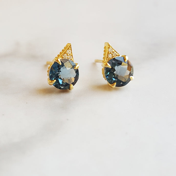 London Blue Topaz Stud Earrings
